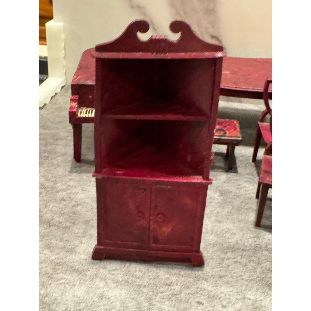 Renwal Grand Piano Chair Lot Vintage Tin Dollhouse Furniture Miniature Plastic - Picture 2 of 8